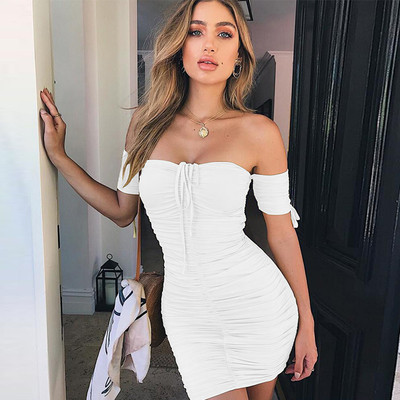 NOU Rochie de dama model adunat cu maneci cazute in trei culori
