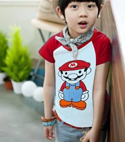 Tricou casual pentru copii cu imprimeu pentru fete si baieti