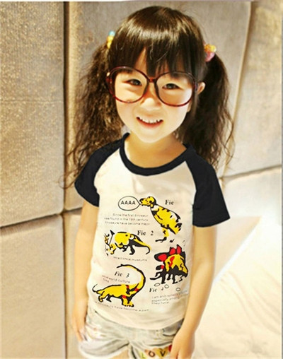 Tricou casual pentru copii cu imprimeu pentru fete si baieti