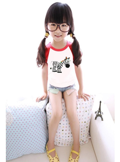 Tricou casual pentru copii cu imprimeu pentru fete si baieti