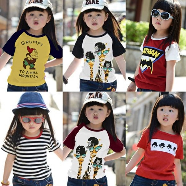 Tricou casual pentru copii cu imprimeu pentru fete si baieti