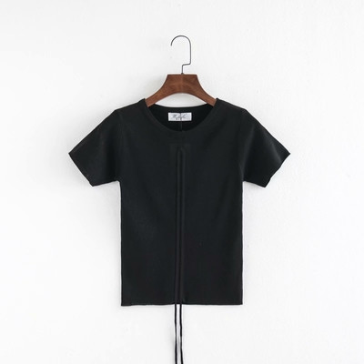 Μοντέρνα γυναικεία μπλούζα με λαιμόκοψη και κορδόνια