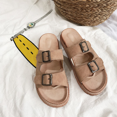 Γυναικείες παντόφλες σε στυλ ρετρό - με πόρπες, 4 χρώματα