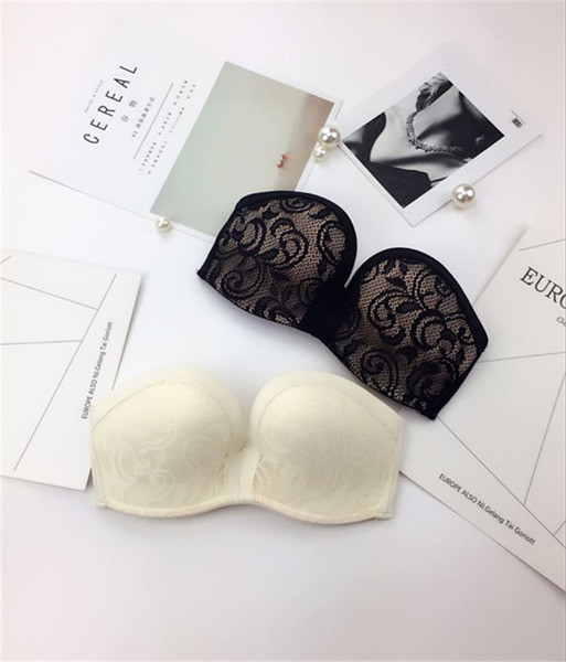 Κομψή γυναικεία σουτιέν στράπλες σε λευκό και μαύρο με δαντέλα