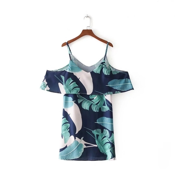 Γυναικεία μπλούζα με ανοιχτούς ώμους και floral μοτίβο