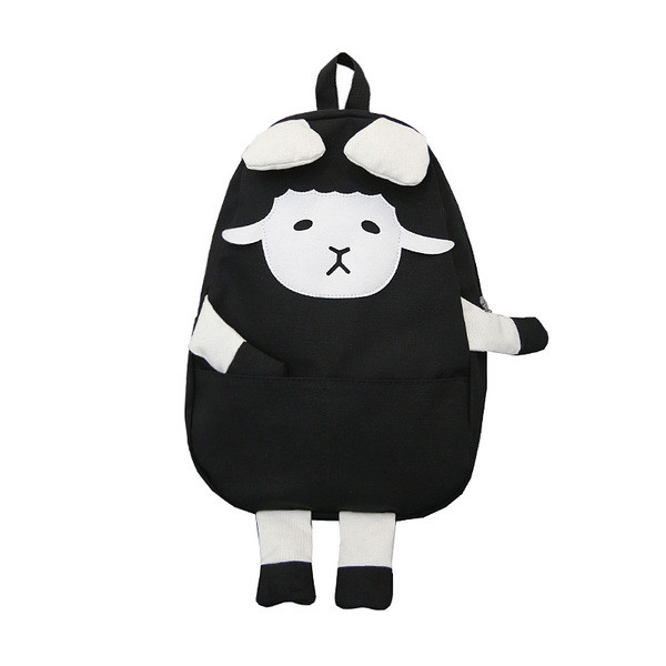 Модерна дамска раница с 3D декорация в бял и черен цвят