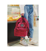 Καθημερινό βελούδο γυναιεκίο σακίδιο σε κόκκινο και μαύρο χρώμα