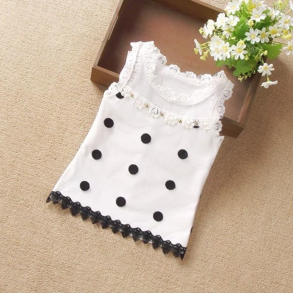 Παιδικό καθημερινό αμάνικο με κεντήματα και δαντέλες