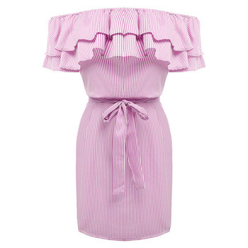 Κομψό γυναικείο φόρεμα με πεσμένα μανίκια σε διάφορα χρώματα