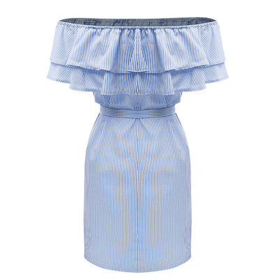 Κομψό γυναικείο φόρεμα με πεσμένα μανίκια σε διάφορα χρώματα