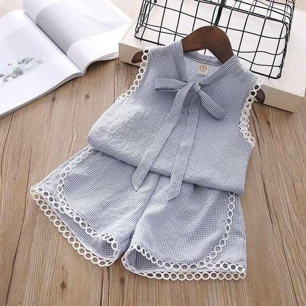 Παιδικό σετ σε δύο χρώματα με κορδέλα και δαντέλα