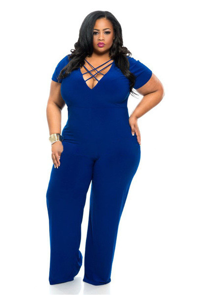 Salopeta de dama marimea MAXI cu decolteu in V in doua culori