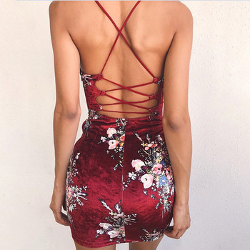 Σέξυ γυναικείο φόρεμα  με λουλούδια σε δύο χρώματα