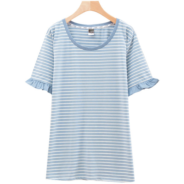 Tricou de dama bumbac marimea MAXI cu maneca scurta