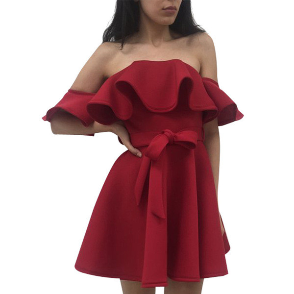 Κομψό γυναικείο  φόρεμα με πεσμένα μανίκια