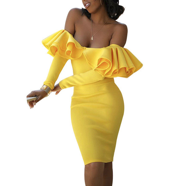 HIT Κομψό γυναικείο φόρεμα με μακριά μανίκια σε δύο χρώματα