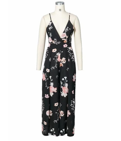 Γυναικεία ολόσωμι φόρμα V-neckline σε 2 χρώματα