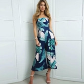 Γυναικεία ολόσωμι φόρμα με λουλούδια και μανίκια σε 2 χρώματα