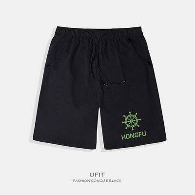 Ανδρικά σορτς σε μαύρο χρώμα με εκτύπωση