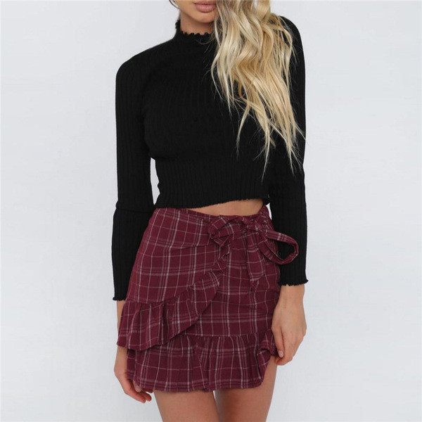 Ριγέ γυναικεία φούστα με ψηλή μέση