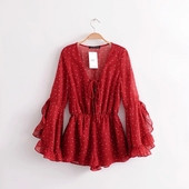 Γυναικεία ολόσωμι φόρμα με V-σχήμα ντεκολτέ και δεσμούς