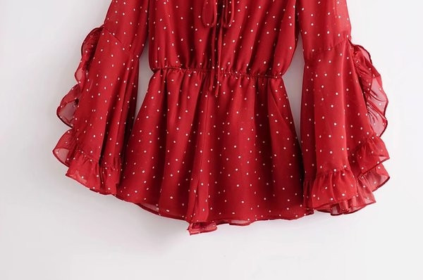 Γυναικεία ολόσωμι φόρμα με V-σχήμα ντεκολτέ και δεσμούς