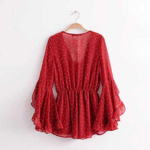 Γυναικεία ολόσωμι φόρμα με V-σχήμα ντεκολτέ και δεσμούς