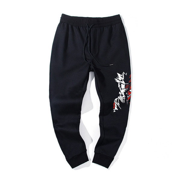 Ανδρική σπορ-casual  φόρμα σε μαύρο χρώμα με πολύχρωμη πλευρική εκτύπωση