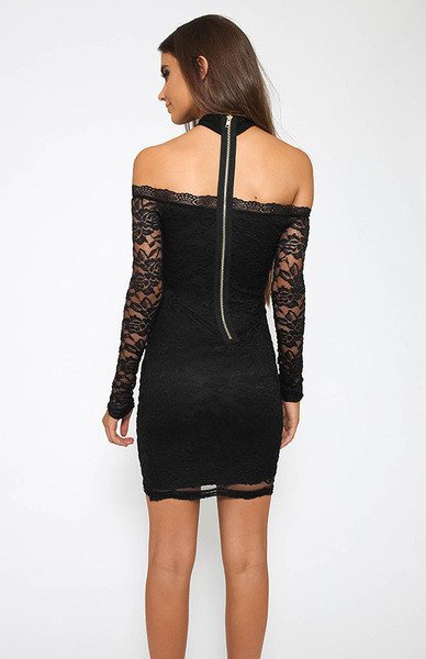 Γυναικείο φόρεμα από δαντέλα με κοντό μανίκι 