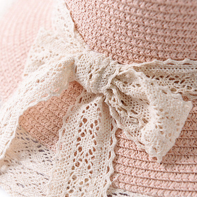 Palarie de dama eleganta cu panglica si dantela in mai multe culori