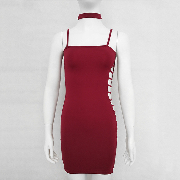 Sexy Ladies Slim Sleeve  φόρεμα με λεπτές λωρίδες σε διάφορα χρώματα