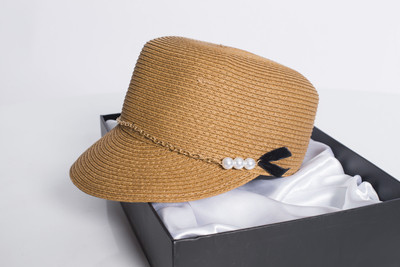 Palarie moderna de dama cu lant si perle in trei culori