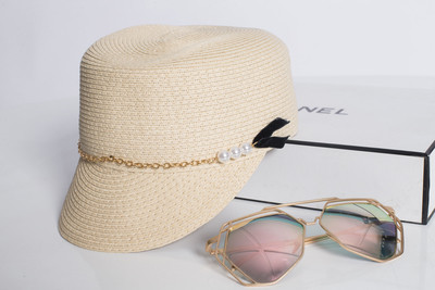 Palarie moderna de dama cu lant si perle in trei culori