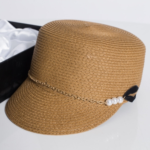 Palarie moderna de dama cu lant si perle in trei culori