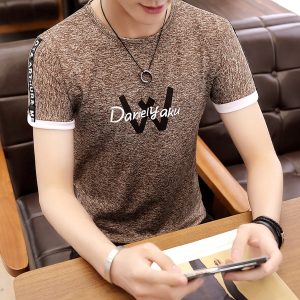 Tricou casual pentru bărbați cu mâneci scurte și inscripție