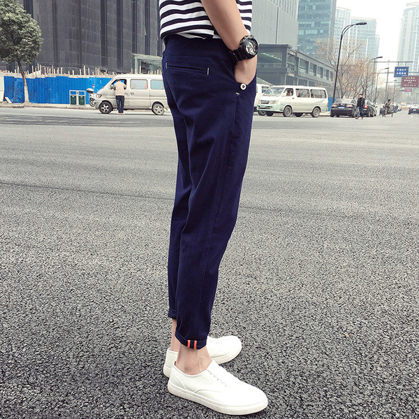 Κομψά ανδρικά παντελόνια καλοκαιριά  με μήκος 9/10