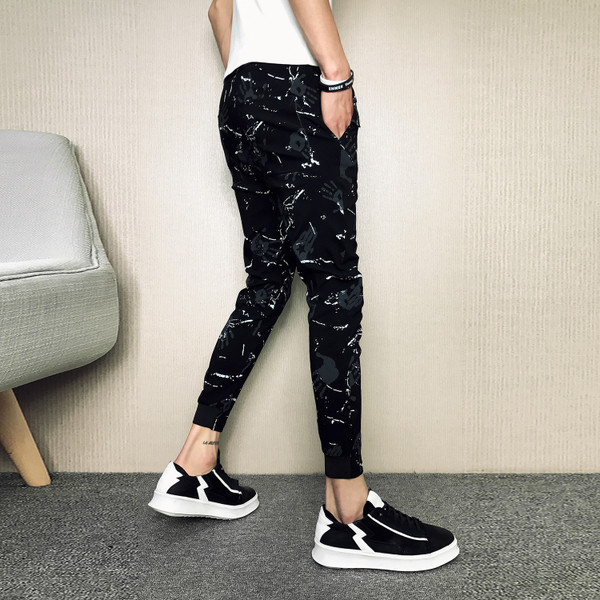 Pantaloni casual barbatesti cu imprimeu