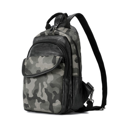 Μαύρο ανδρικό σακίδιο  με σχέδια καμουφλάζ