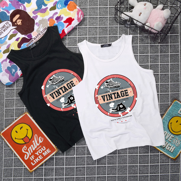 Ανδρική φανέλα σε δύο χρώματα με έγχρωμη εκτύπωση