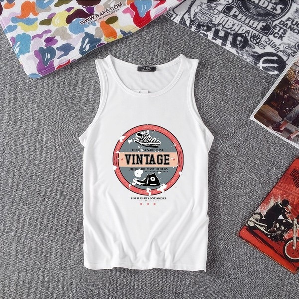 Ανδρική φανέλα σε δύο χρώματα με έγχρωμη εκτύπωση