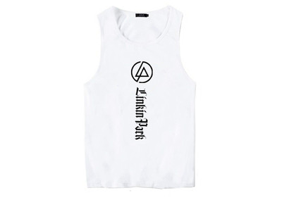 Ανδρικό αμάνικο σε μαύρο και λευκό χρώμα με επιγραφή