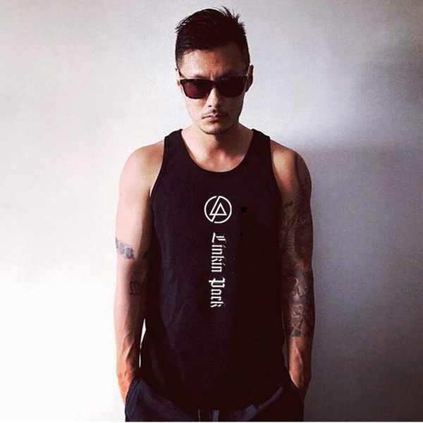 Ανδρικό αμάνικο σε μαύρο και  λευκό χρώμα με επιγραφή