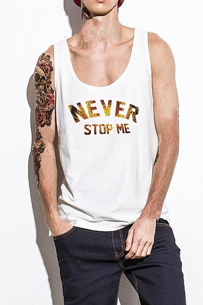 Ανδρική φανέλα σε δύο χρώματα με επιγραφή