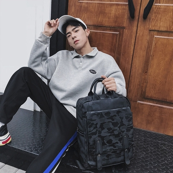 Casual ανδρικό σακίδιο καμουφλάζ