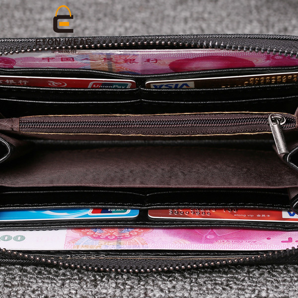 Portofel lung pentru bărbați, colorat, cu aplicații