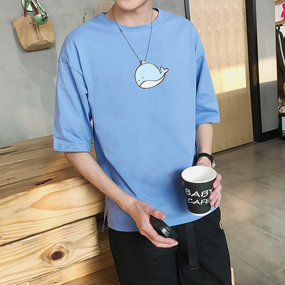 Ανδρικό T-shirt με εφαρμογή και μανίκι 3/4 - κατάλληλο για την καθημερινή ζωή