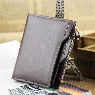 Comfortable men`s wallet in black and brown