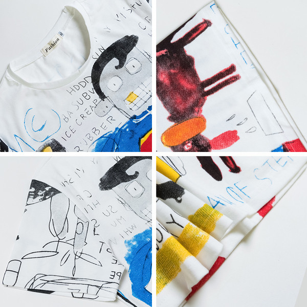 Μοντέρνο ανδρικό μπλουζάκι με έγχρωμη εκτύπωση και επιγραφές