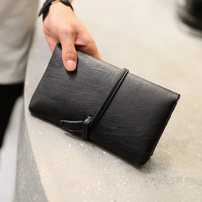 Модерен мъжки портфейл с връзка в черен цвят