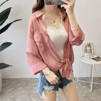 Γυναικείο σιφόν πουκάμισο σε διάφορα χρώματα ευρύ μοτίβο